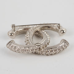 Chanel Silver CC Brooch Costume Jewellery