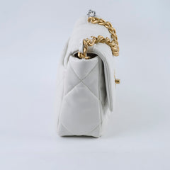 Chanel 19 White Small Flap
