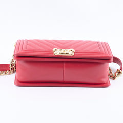 Chanel Old Medium Boy Red Chevron