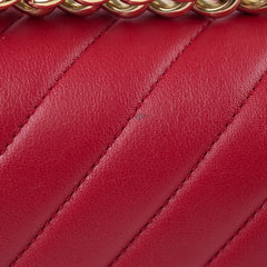 Chanel Old Medium Boy Red Chevron