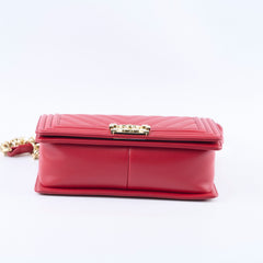 Chanel Old Medium Boy Red Chevron