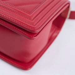 Chanel Old Medium Boy Red Chevron