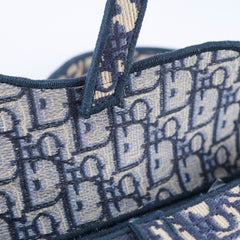 Dior Medium Saddle Bag Blue Oblique with Strap