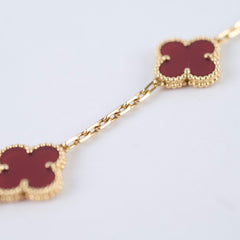 Van Cleef and Arpels Vintage 5 Motif Carnelian Bracelet