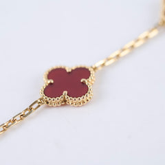 Van Cleef and Arpels Vintage 5 Motif Carnelian Bracelet