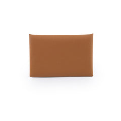 Hermes Calvi Card Holder Epsom Leather Gold- B stamp