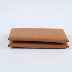 Hermes Calvi Card Holder Epsom Leather Gold- B stamp