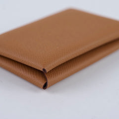 Hermes Calvi Card Holder Epsom Leather Gold- B stamp