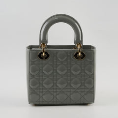 Christian Dior Lady Dior Small Patent Grey