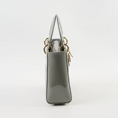 Christian Dior Lady Dior Small Patent Grey