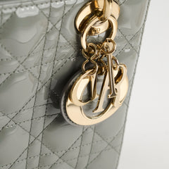 Christian Dior Lady Dior Small Patent Grey