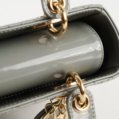 Christian Dior Lady Dior Small Patent Grey