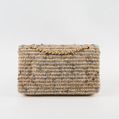 Chanel Beige Tweed Medium Double Flap Classic 10 series