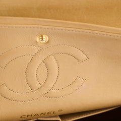 Chanel Beige Tweed Medium Double Flap Classic 10 series