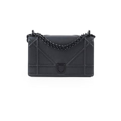 Dior Small Ultra Matte Calfskin Studded Diorama Flap Black