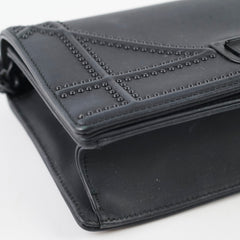 Dior Small Ultra Matte Calfskin Studded Diorama Flap Black