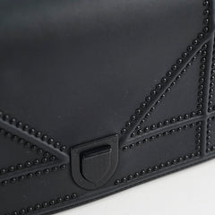 Dior Small Ultra Matte Calfskin Studded Diorama Flap Black