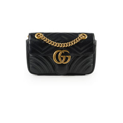 Gucci Small GG Marmont Matelasse Shoulder Bag Black
