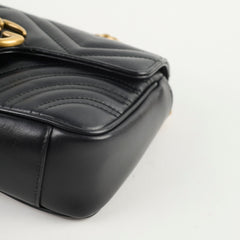 Gucci Small GG Marmont Matelasse Shoulder Bag Black