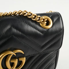 Gucci Small GG Marmont Matelasse Shoulder Bag Black