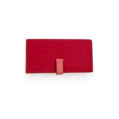 Hermes Bearn Wallet Epsom Rouge Casaque/Flamingo - Stamp Square Q