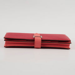 Hermes Bearn Wallet Epsom Rouge Casaque/Flamingo - Stamp Square Q
