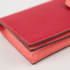 Hermes Bearn Wallet Epsom Rouge Casaque/Flamingo - Stamp Square Q