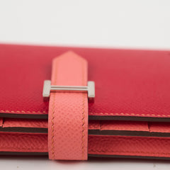 Hermes Bearn Wallet Epsom Rouge Casaque/Flamingo - Stamp Square Q