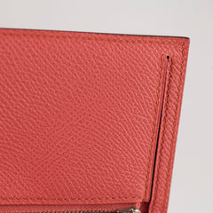 Hermes Bearn Wallet Epsom Rouge Casaque/Flamingo - Stamp Square Q