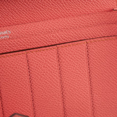 Hermes Bearn Wallet Epsom Rouge Casaque/Flamingo - Stamp Square Q