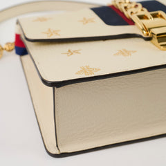 Gucci Sylvie Small Leather Gold Bee & Star Shoulder bag Ivory
