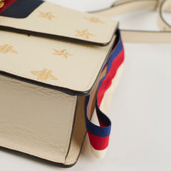 Gucci Sylvie Small Leather Gold Bee & Star Shoulder bag Ivory