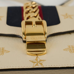 Gucci Sylvie Small Leather Gold Bee & Star Shoulder bag Ivory