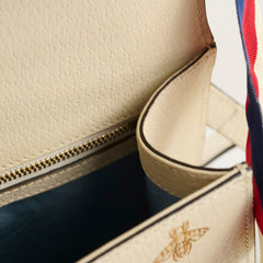 Gucci Sylvie Small Leather Gold Bee & Star Shoulder bag Ivory