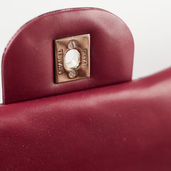 Chanel Maxi Classic Flap Burgundy Striated Quilted Patent Leather bag