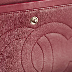 Chanel Maxi Classic Flap Burgundy Striated Quilted Patent Leather bag