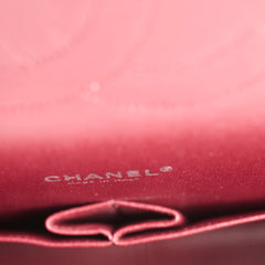 Chanel Maxi Classic Flap Burgundy Striated Quilted Patent Leather bag