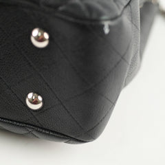 Chanel Paris-Edinburgh Quilted Flap Tote Black Caviar