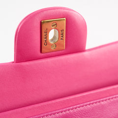 Chanel M/L Classic Flap Chevron Lambskin Fuchsia