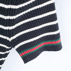 Gucci Striped Short Sleeve Wool Top - Size L
