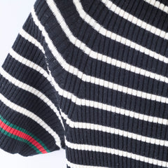 Gucci Striped Short Sleeve Wool Top - Size L