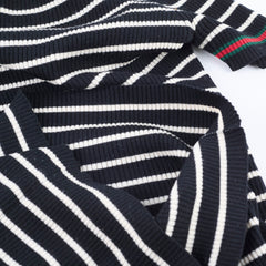 Gucci Striped Short Sleeve Wool Top - Size L