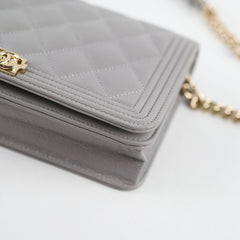 Chanel Caviar Wallet On Chain WOC Grey