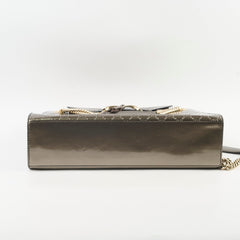 Gucci Large Emily Chain Shoulder Guccissima Patent Leather Bronze