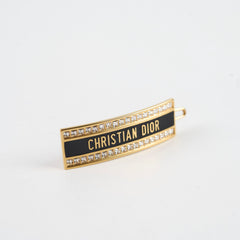 Dior Logo Barrette Hair Clip Black/Gold