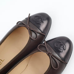 Chanel Ballet Flats Chocolate Brown Size 38