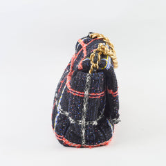 Chanel 19 Bag Medium Tweed Navy, Black