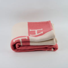 Hermes Avalon Baby Blanket Pink White