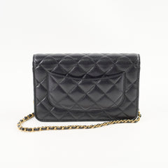 Chanel Caviar Wallet on Chain WOC Black GHW Microchipped
