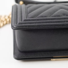 Chanel Small Boy Caviar Chevron Black 2019